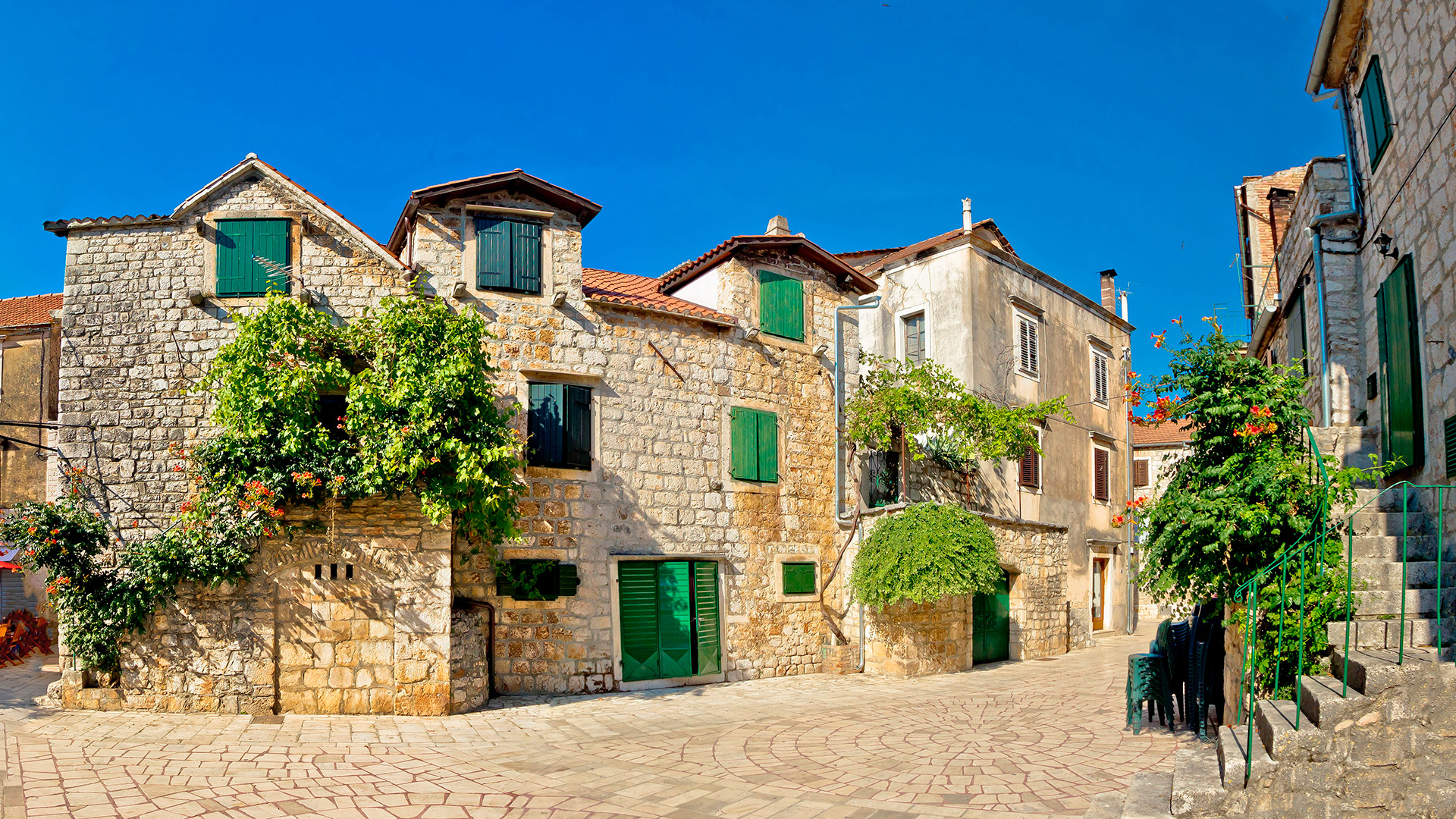 Streets of the Old town of Hvar, Hvar island, Croatia