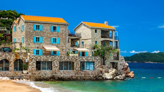 The restaurant on the cliff, Pržno, Montenegro - Montenegrin waters SimpleSail sailing routes